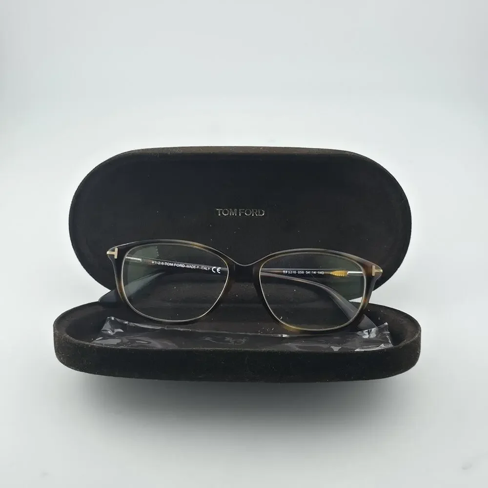 Tom Ford TF5316 056 54-14 Eyeglasses Frames Brown Havana Italy w/ Case Read Desc